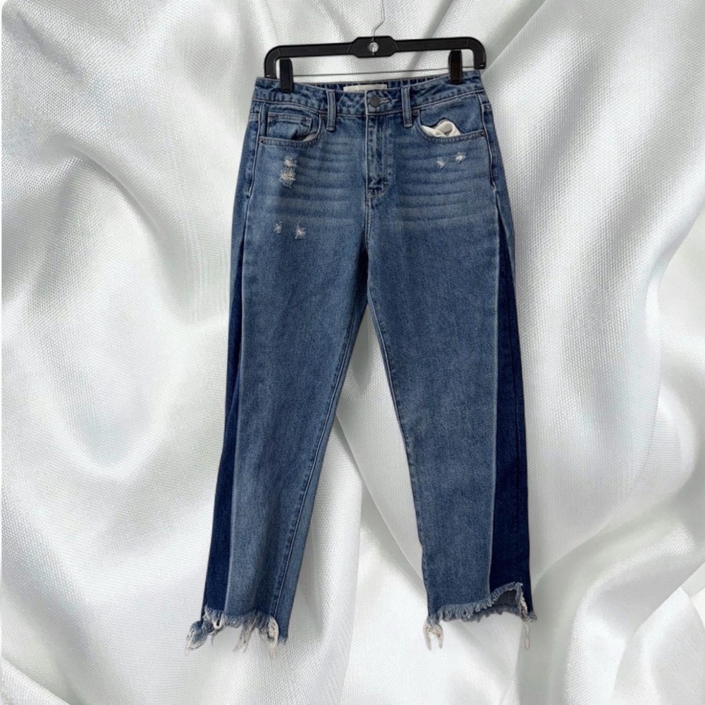 Trendy Distressed Blue Women's Cropped Jeans